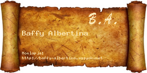 Baffy Albertina névjegykártya